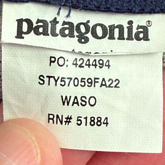 Patagonia Baggies Shorts Womens XL Blue Wandering Woods Drawstring Geometric - Picture 5 of 5